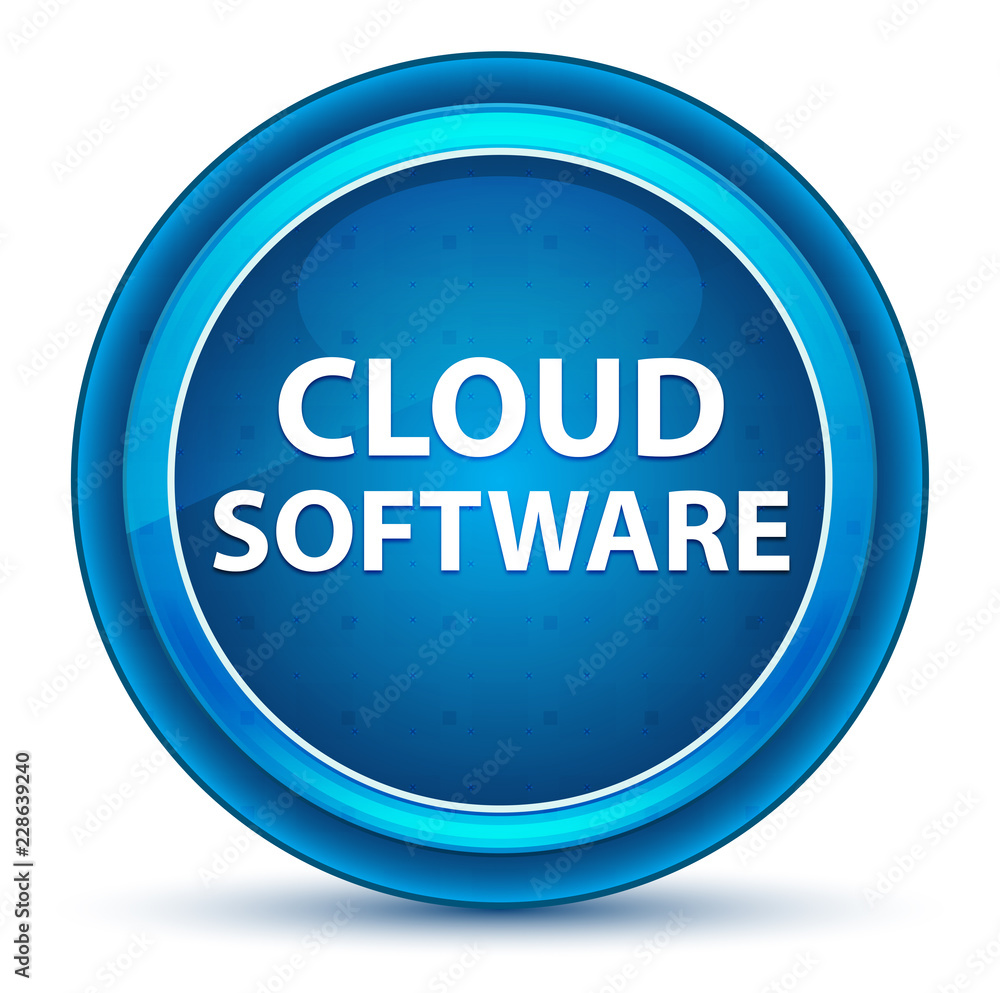 Cloud Software Eyeball Blue Round Button Cloud Software Eyeball Blue Round Button