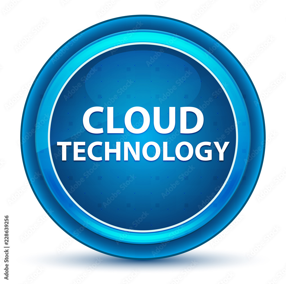 Cloud Technology Eyeball Blue Round Button Cloud Technology Eyeball Blue Round Button