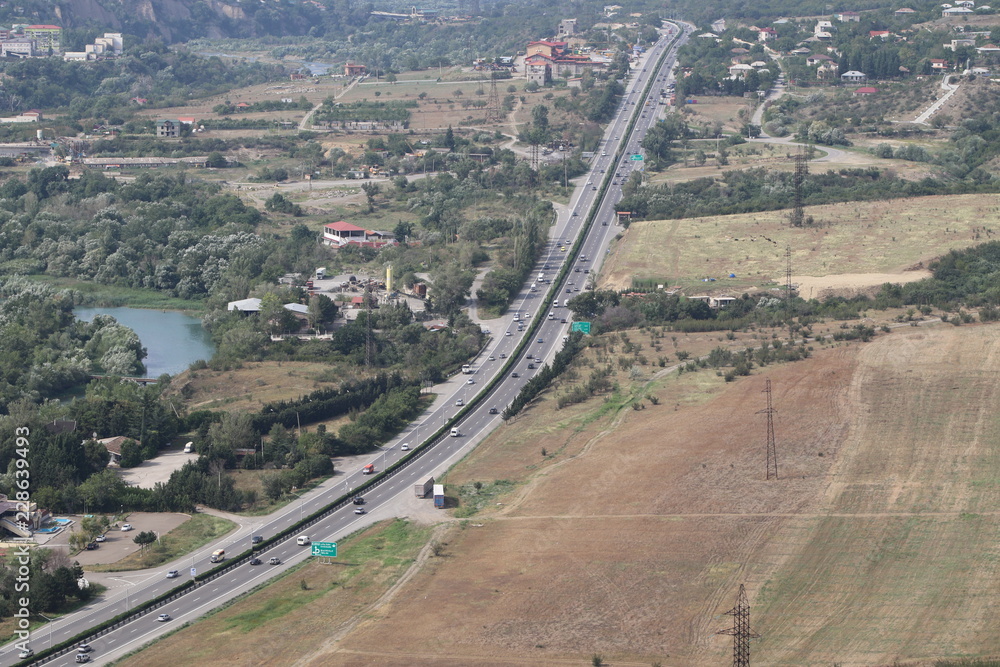 Highway near Mtskheta town in Georgia