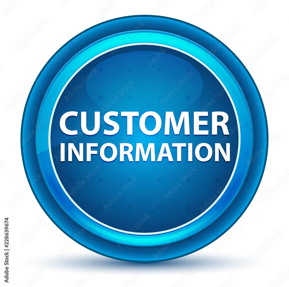 Customer Information Eyeball Blue Round Button Customer Information Eyeball Blue Round Button