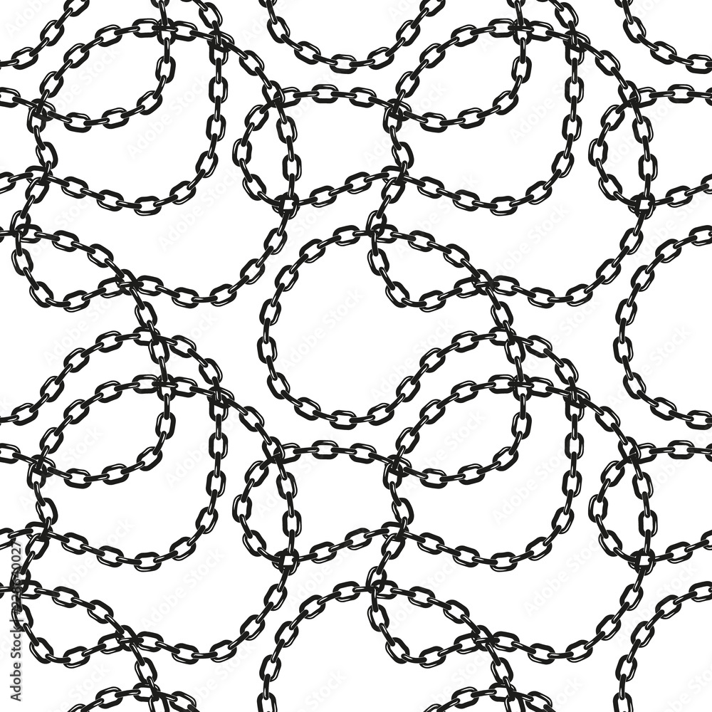 Black and white chains vector seamless pattern Black and white chains vector seamless pattern