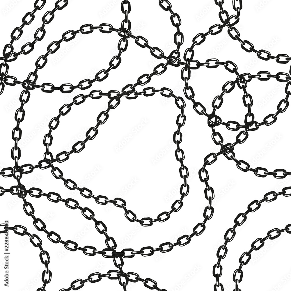 Black and white chains vector seamless pattern Black and white chains vector seamless pattern