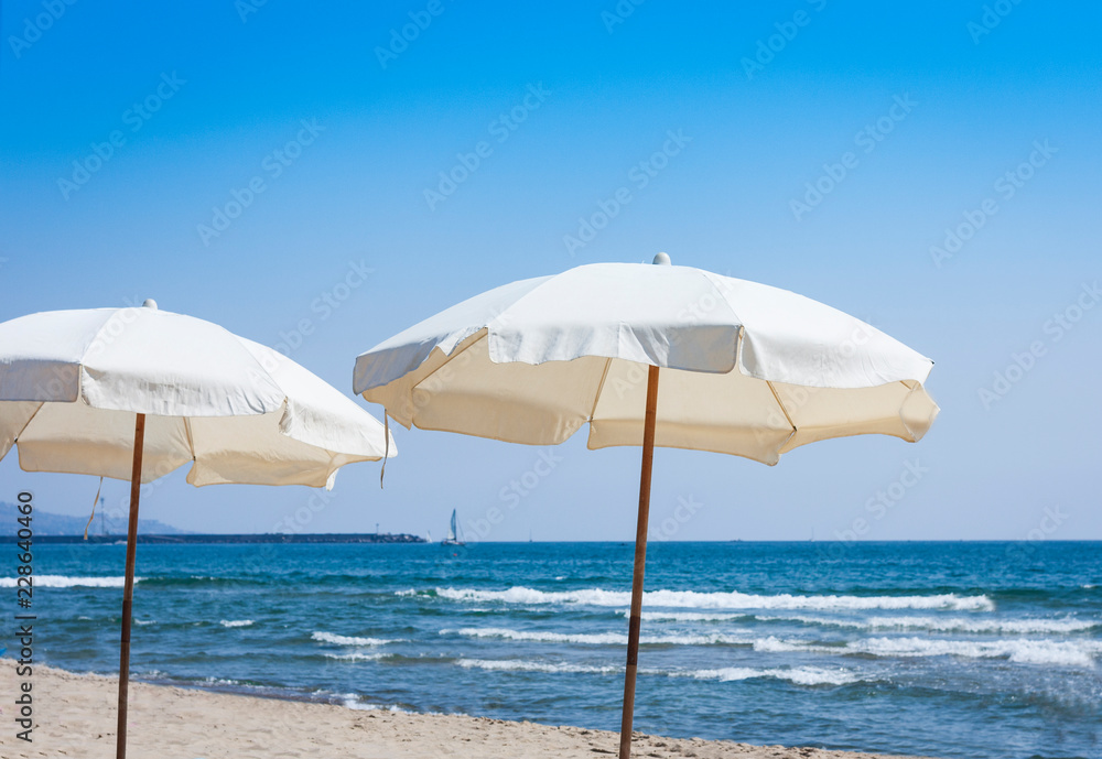 Catania, Sicily, Italy – view of the beach Lido azzurro