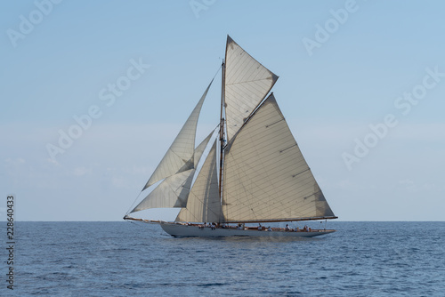 Sailboat the old style on Mediterranean sea