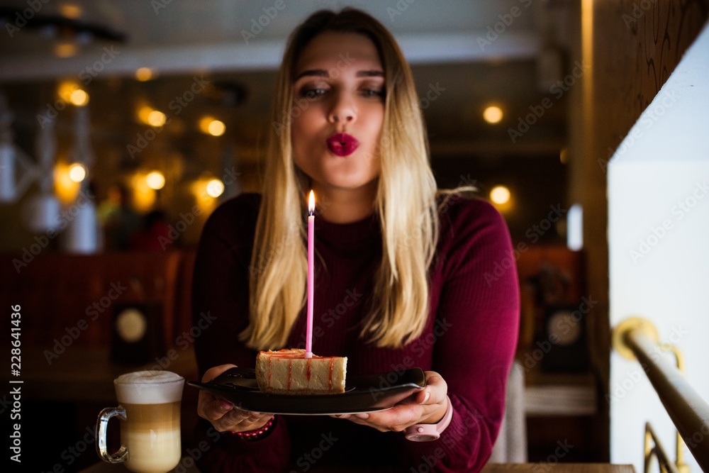 Lady plus size smile with cheesecake ,Cake lover,Women enjoy with her cake, eating sweets , birthday day Lady plus size smile with cheesecake ,Cake lover,Women enjoy with her cake, eating sweets , birthday day