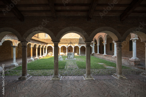 Cloister of San Romano in the cathedral museum of Ferrara, Italy