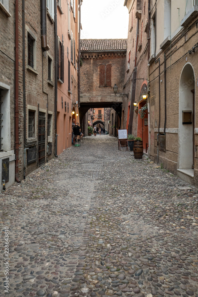 Via delle Volte of Ferrara in the medieval quarter. Emilia-Romagna. Italy. Via delle Volte of Ferrara in the medieval quarter. Emilia-Romagna. Italy.