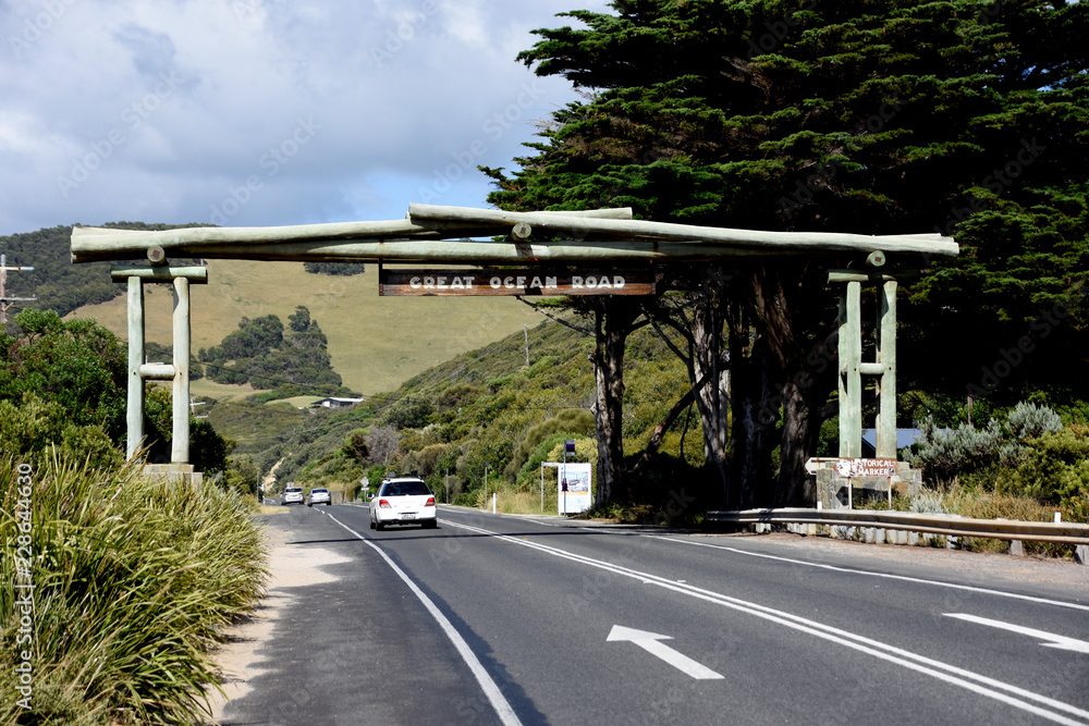 Great Ocean Road Sign on Highway 1 Australia Great Ocean Road Sign on Highway 1 Australia