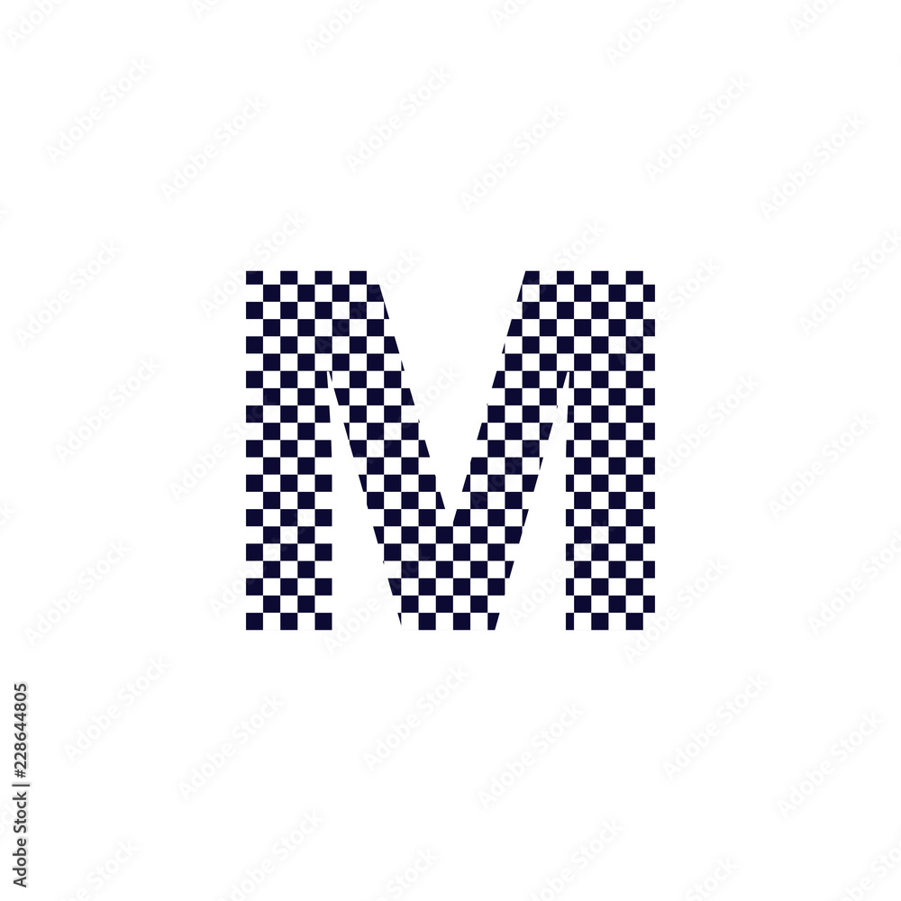 Checker Pattern Vector Logo Letter M Checker Pattern Vector Logo Letter M