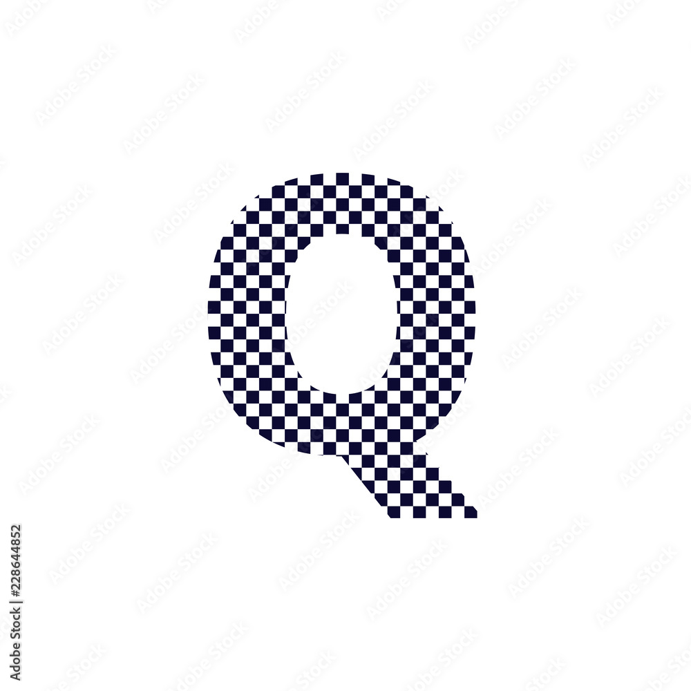 Checker Pattern Vector Logo Letter Q Checker Pattern Vector Logo Letter Q