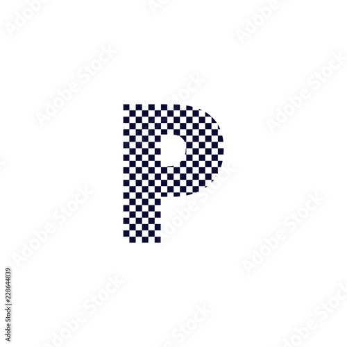 Checker Pattern Vector Logo Letter P