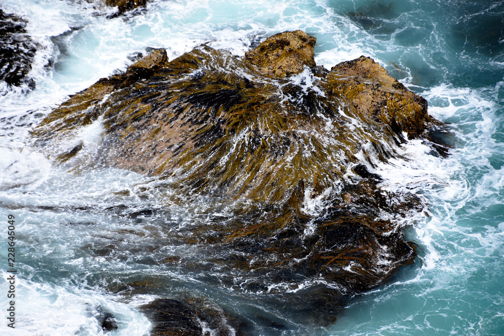 Rocks and water patterns viewed from above at a lighthouse Stock Photo ...