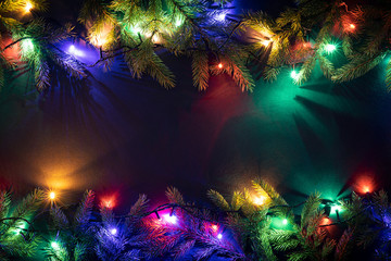 Blank background with Christmas lights