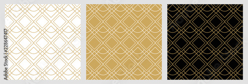 Seamless abstract pattern for christmas background with elegant golden vector lines