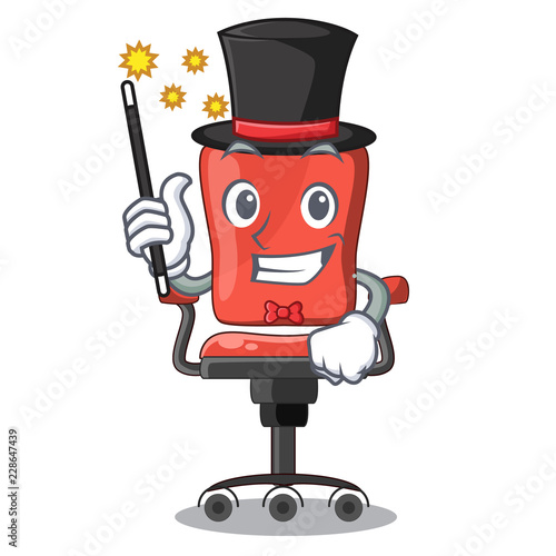 Magician desk chair office isolated on mascot