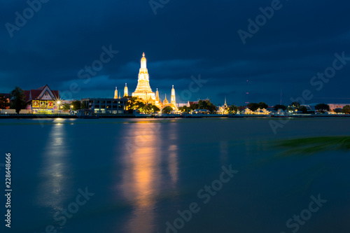Wat Arun Ratchawararam Ratchawaramahawihan The Chao Phraya River, symbolizing the beauty of the world is one of the important landmarks. Beautifully decorated with art and architecture. © bangprik