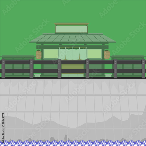 japanese restaurants canal river vector green no sign you can download now becuase it is beautiful illustration