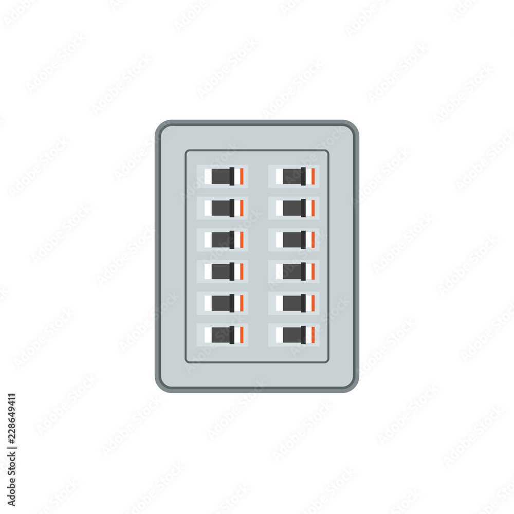 Electrical breaker box icon. Clipart image isolated on white background Electrical breaker box icon. Clipart image isolated on white background