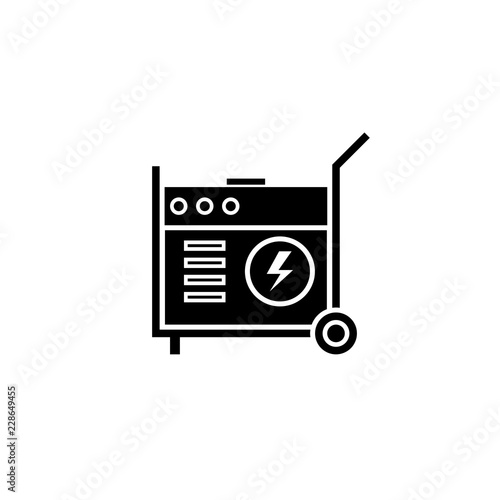 Portable power generator silhouette icon. Clipart image isolated on white background