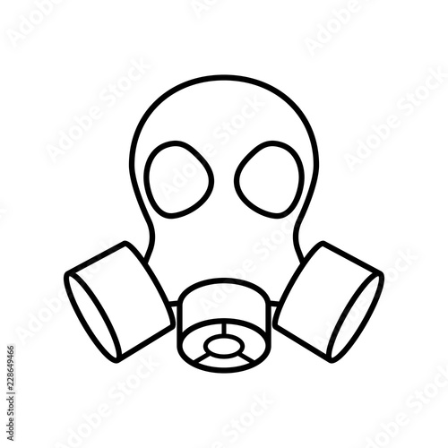 Gas mask outline icon. image isolated white Stock Vector | Adobe Stock