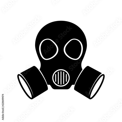 Gas mask silhouette icon. Clipart image isolated on white background