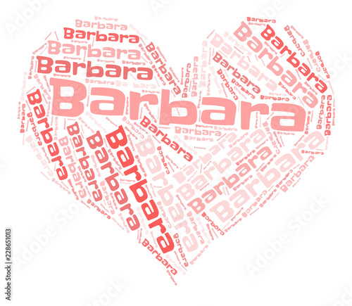 Barbara word cloud in heart shape 
