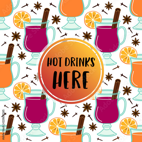 Cute Mulled Wine frame banner background