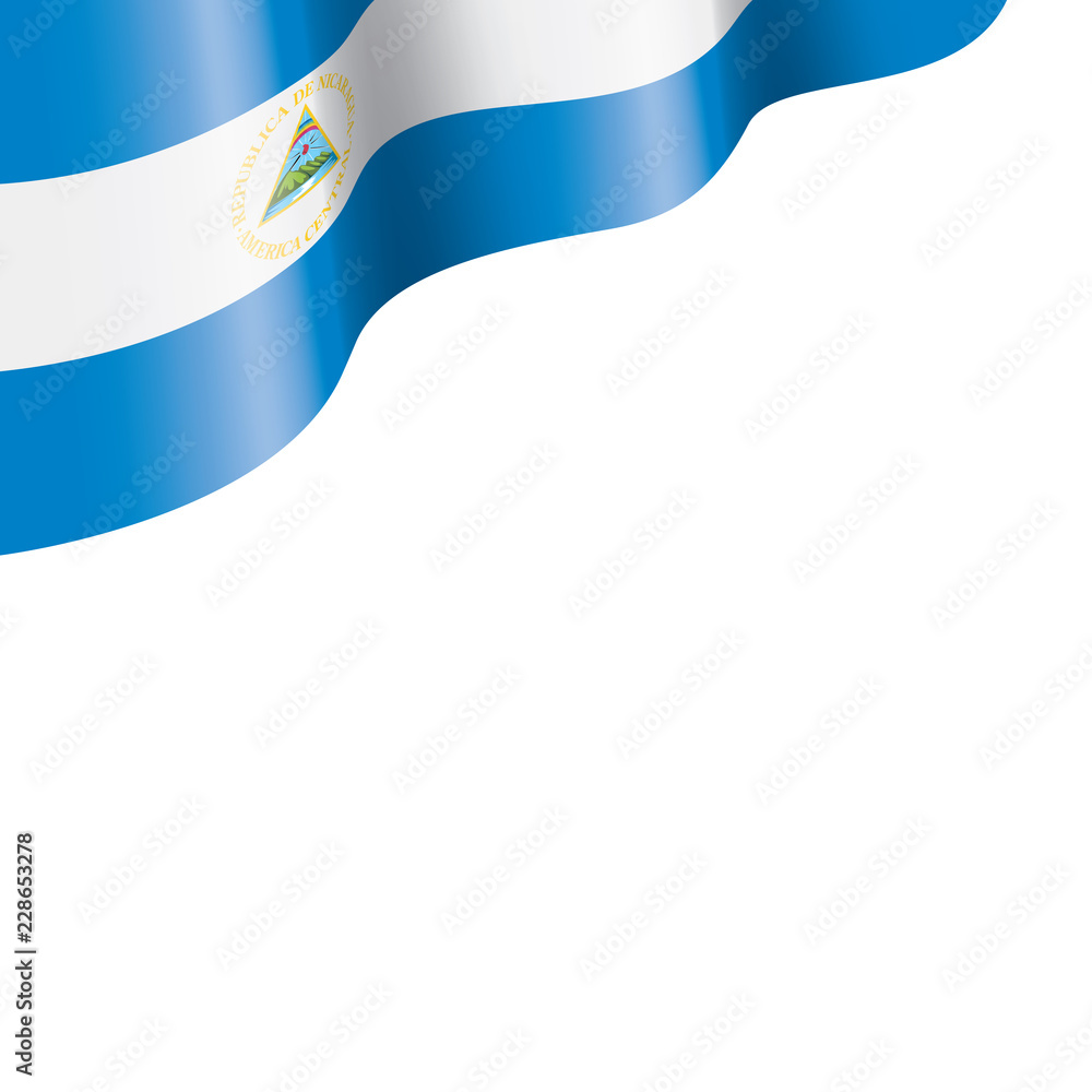 Nicaragua flag, vector illustration on a white background Nicaragua flag, vector illustration on a white background