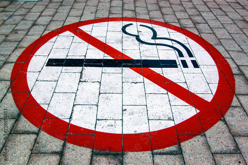 Large No Smoking sign painted on the ground in Cape Town © Julia Chan