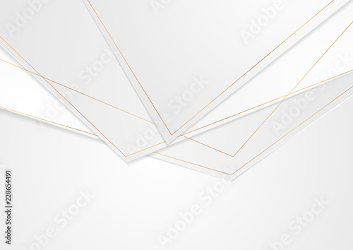 Grey abstract corporate background with bronze outlines