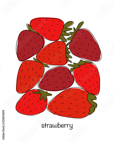 Portion of strawberries, sketch for your design