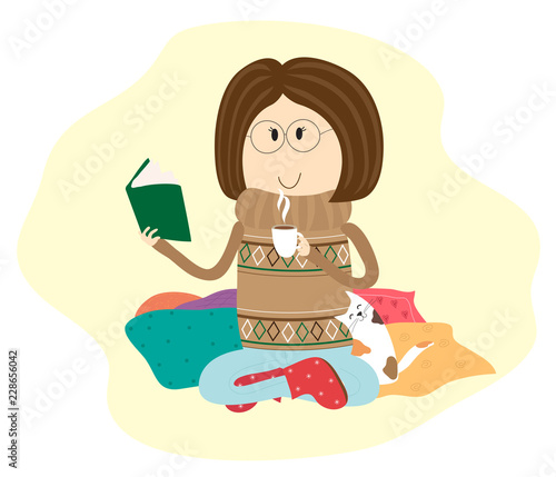 Девушка читает книгу