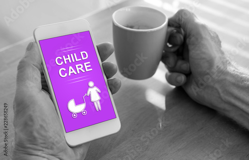 Child care concept on a smartphone