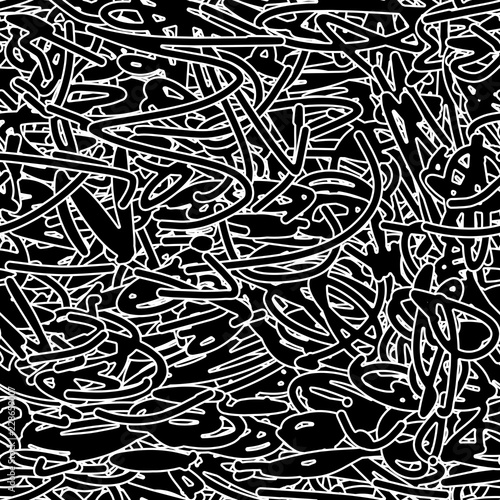 Abstract scribble background, seamless pattern for your design