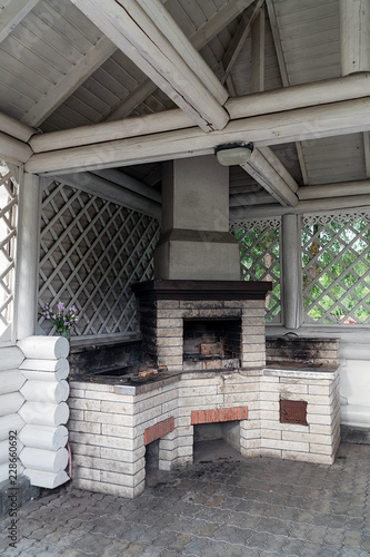 Fototapeta Naklejka Na Ścianę i Meble -  Brick oven in a summer kitchen