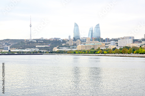 Baku.Types of boulevards on the shore of the Caspian Sea.