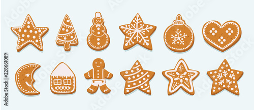 Frosting gingersnap on a white background photo