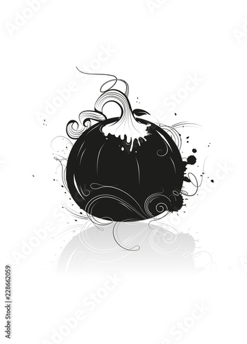 Halloween Kürbis - Zeichnung und Graffiti auf weißem Grund