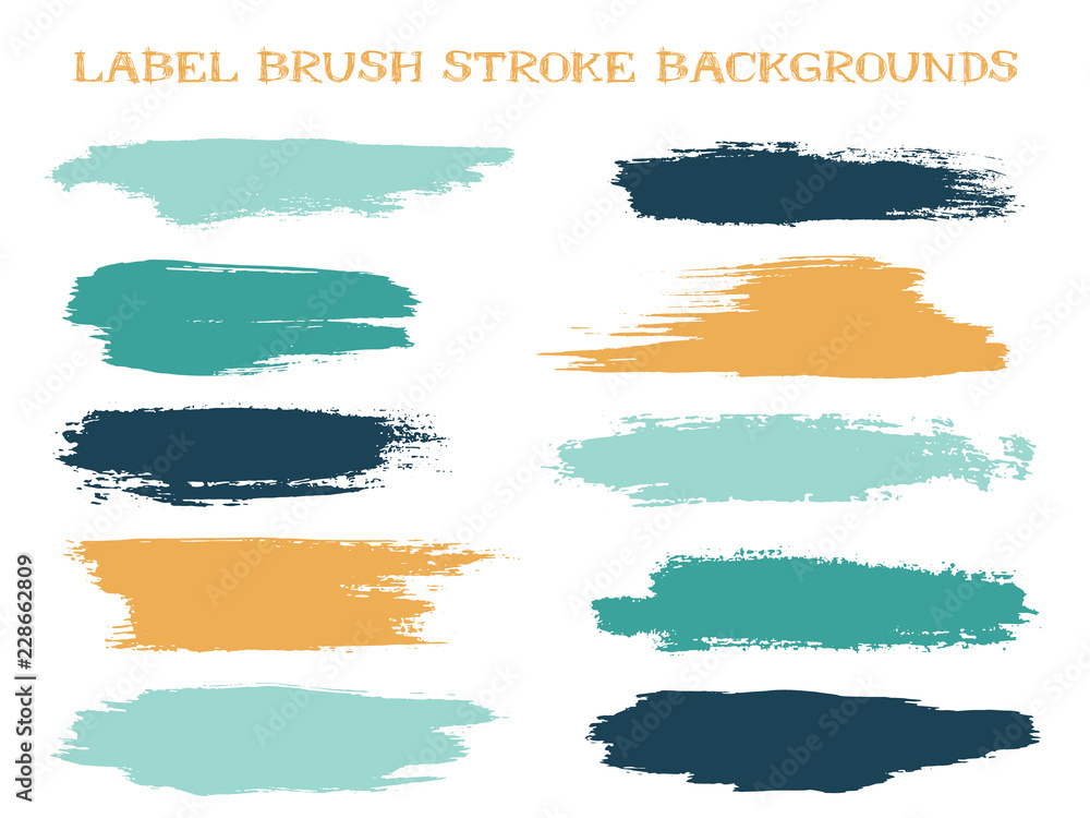 Obraz na plátně Craft label brush stroke backgrounds