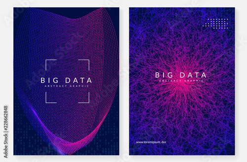 Quantum computing background. Technology for big data, visualization, artificial intelligence and deep learning. Design template for computing concept. Digital quantum computing backdrop.