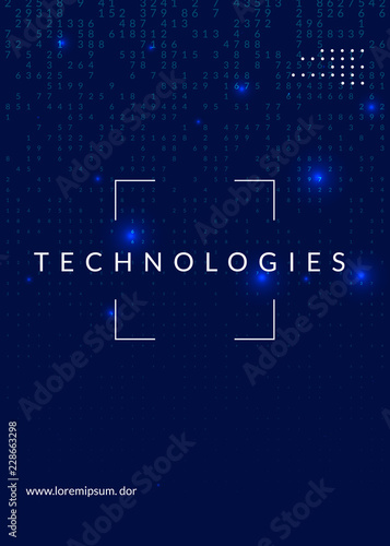 Quantum computing background. Technology for big data, visualization, artificial intelligence and deep learning. Design template for networking concept. Vector quantum computing backdrop.