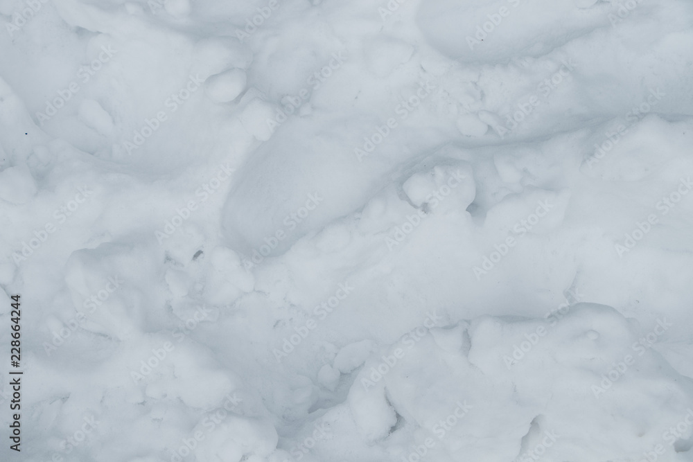 Beautiful fresh white snow on the ground after snow fallen.image for use to background, backdrop and greeting card.