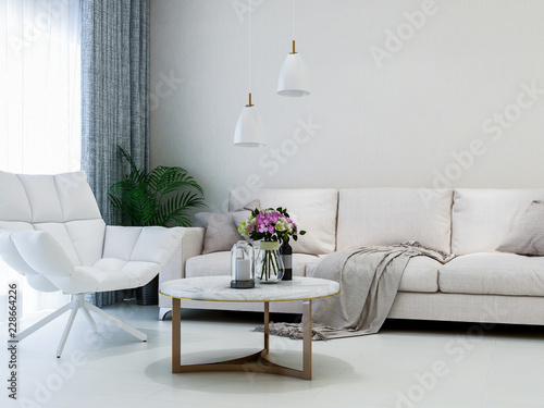 Simple and clean living room design