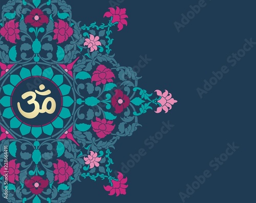aum syllable, paisley design ,Hinduism, India