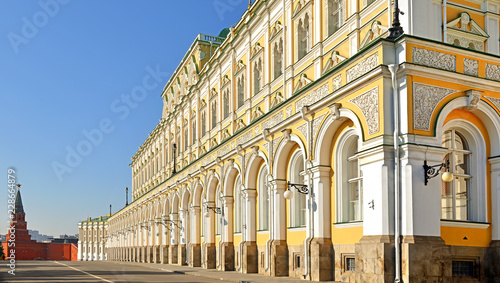 Borovitskaya Tower and Grand Kremlin Palace. Moscow, Russia