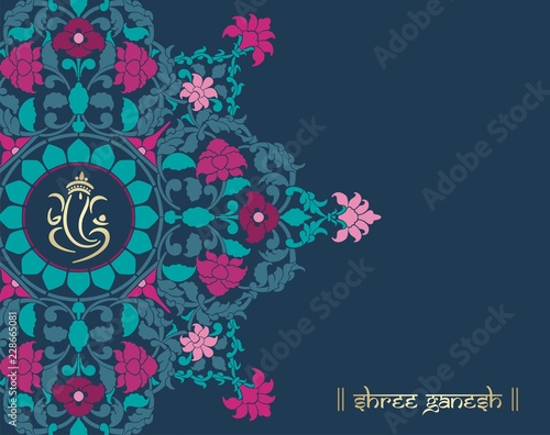 Ganesha, wedding card, royal Rajasthan, India