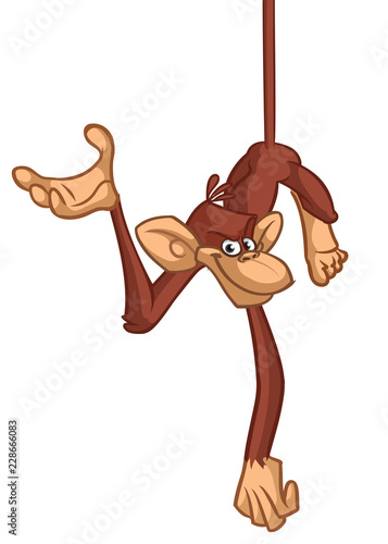 Cute Monkey Chimpanzee  Vector Illustration In Fun Cartoon Style Design photo