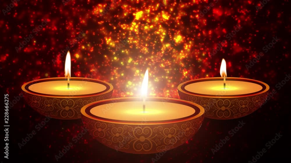 Happy Diwali Indian Temple on a Religious Festival Diwali. Oil Lamp animation with warm bokeh background Happy Diwali Indian Temple on a Religious Festival Diwali. Oil Lamp animation with warm bokeh background