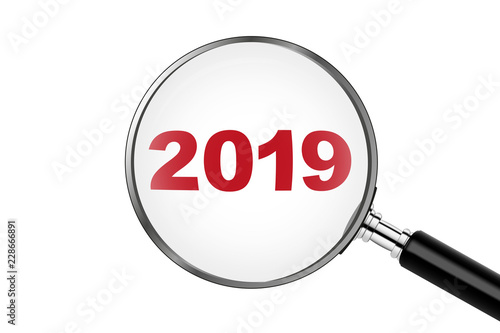 Lupe vergrößert 2019 Neujahr