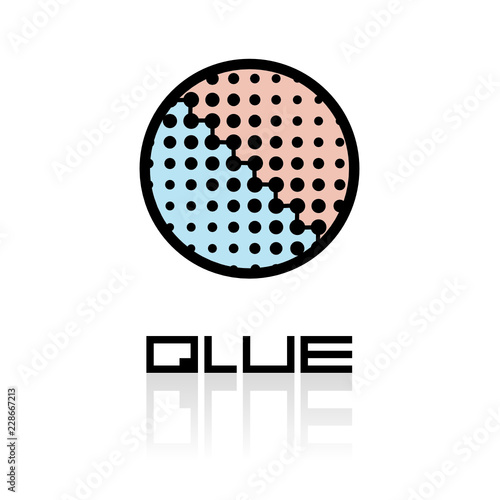 
Illustration in the form of a chemical scheme of glue in the form of a symbol or logo.